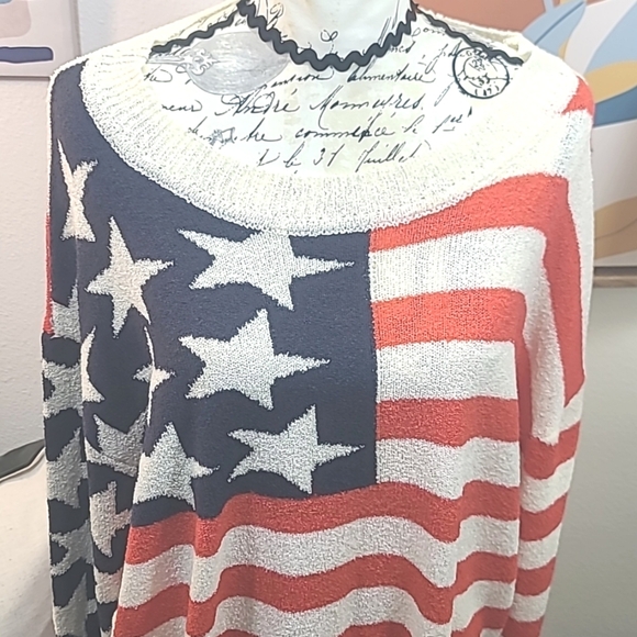 Pink Lily Stars and Stripes Sweater - Navy, Red, and Cream - Picture 3 of 9